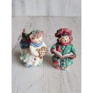 Enesco cute as a button caroling ice skating girl set xmas figure